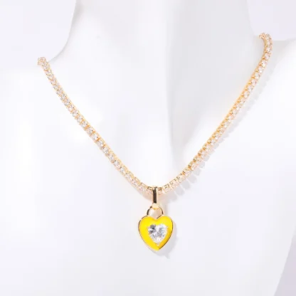 Colored Heart Necklace with Luxury Design - Image 10