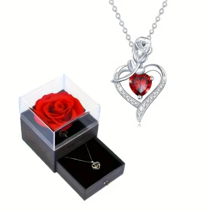 Giftable Necklace with Heart and Rose Decor - Image 6
