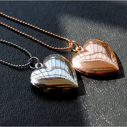 Shiny Necklace with Locket Heart Pendant - Image 7