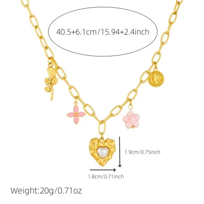 Stylish Necklace with Multiple Pendant Decor - Image 2
