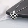 Heart Necklace with Checkered Pattern - Image 4