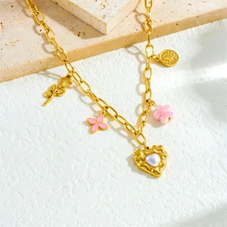 Stylish Necklace with Multiple Pendant Decor