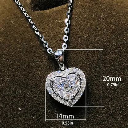 Sparkly Heart Pendant Luxury Necklace - Image 3