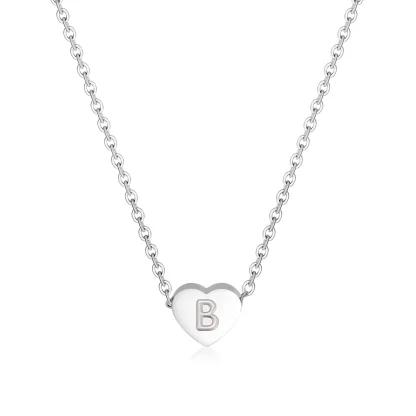 Cute Heart Necklace with Initial Letter - Image 4