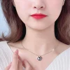 Heart Necklace with Checkered Pattern - Image 6