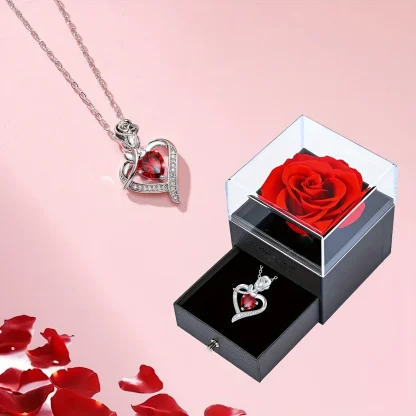 Giftable Necklace with Heart and Rose Decor - Image 2