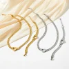 Curb Chain Necklace with Heart Pendant - Image 3