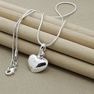 Silver Color Minimalist Heart Necklace