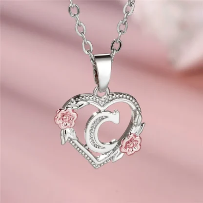 Hollow Heart Pendant with Initial Letter - Image 11
