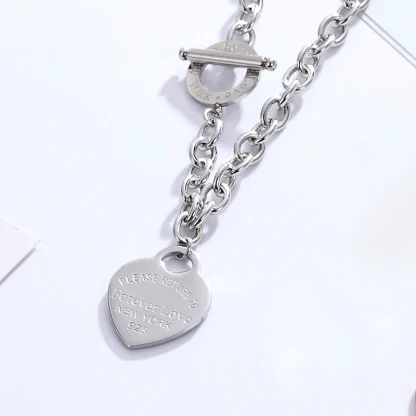 Heart Necklace with Carving Design - Image 5