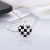 Heart Necklace with Checkered Pattern