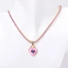 Colored Heart Necklace with Luxury Design