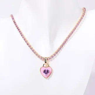 Colored Heart Necklace with Luxury Design