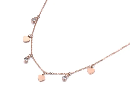Chic Choker Necklace with Multi Heart Pendant - Image 2