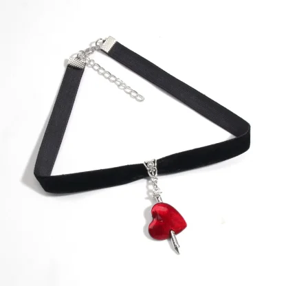 Gothic Style Necklace with Spiking Heart Decor - Image 6