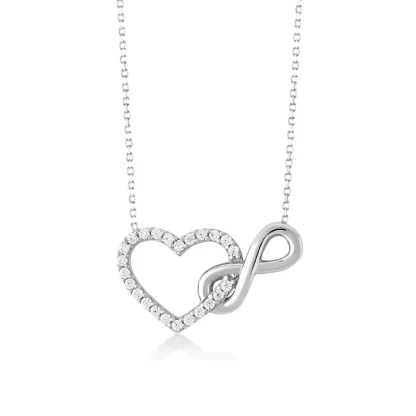 Sparkly Heart Necklace with Inifinity Sign - Image 6