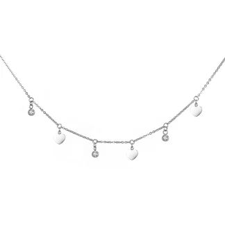 Chic Choker Necklace with Multi Heart Pendant