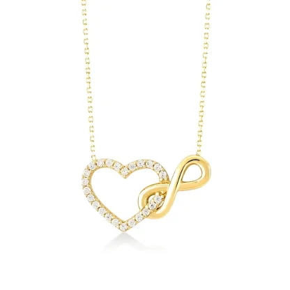 Sparkly Heart Necklace with Inifinity Sign