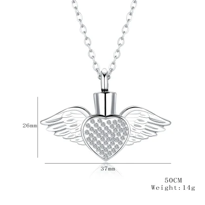 Luxurious Heart Necklace with Wing Decor - Image 7