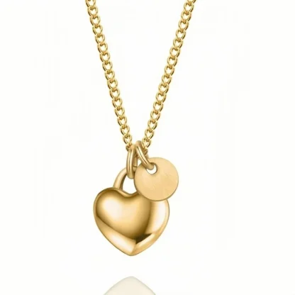Dainty Necklace with Heart and Round Pendant - Image 2