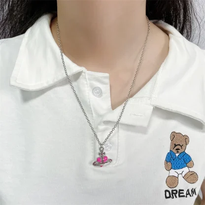 Bold Heart Necklace with Cross Design - Image 5