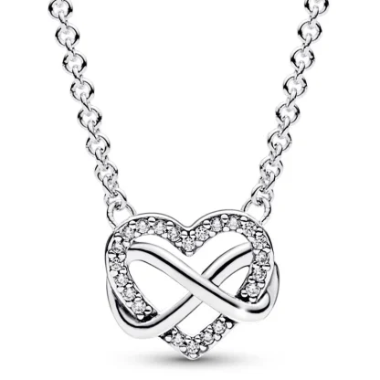 Luxury Heart Necklace with Inifinity Decor
