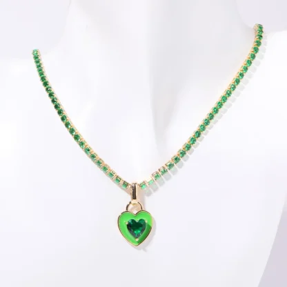 Colored Heart Necklace with Luxury Design - Image 6