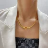 Curb Chain Necklace with Heart Pendant