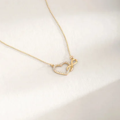 Sparkly Heart Necklace with Inifinity Sign - Image 3