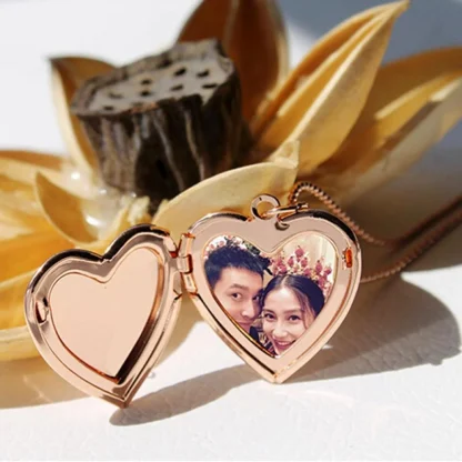 Shiny Necklace with Locket Heart Pendant - Image 3