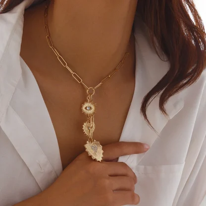 Boho-style Heart Necklace with Multi Pendant - Image 7