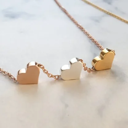 Cute Necklace with 3 Pieces Heart Pendant - Image 8