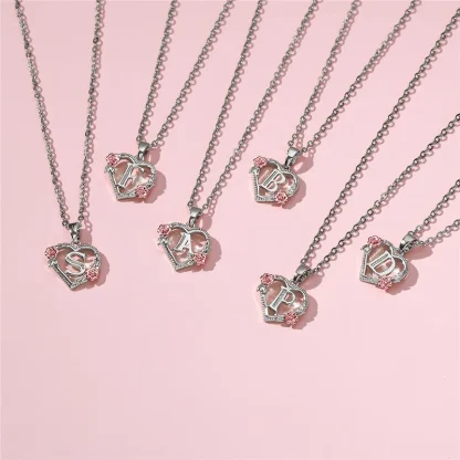Hollow Heart Pendant with Initial Letter - Image 8