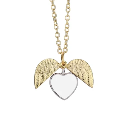 Heart Shaped Necklace with Wing Design - Image 11