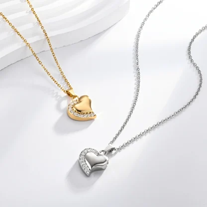 Luxury Necklace with Wavy Heart Pendant - Image 6