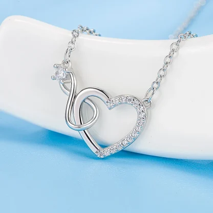 Hollow Heart Necklace with Infinity Sign - Image 3