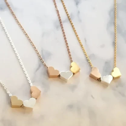 Cute Necklace with 3 Pieces Heart Pendant - Image 6