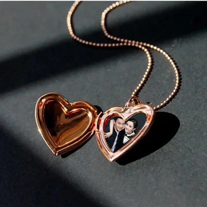 Shiny Necklace with Locket Heart Pendant - Image 8