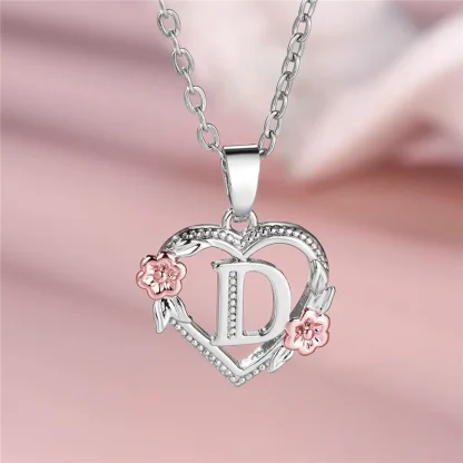 Hollow Heart Pendant with Initial Letter - Image 12