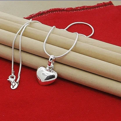 Silver Color Minimalist Heart Necklace - Image 2