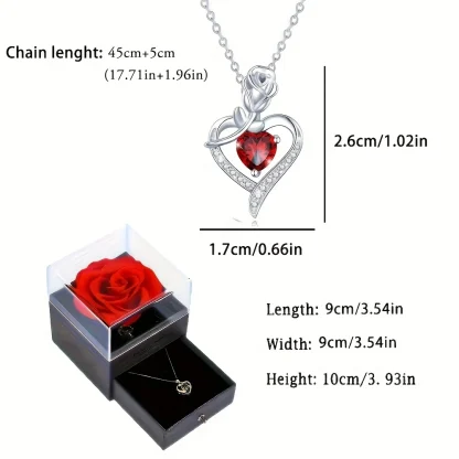 Giftable Necklace with Heart and Rose Decor - Image 4