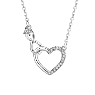 Hollow Heart Necklace with Infinity Sign