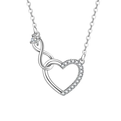 Hollow Heart Necklace with Infinity Sign