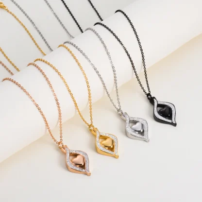 Luxurious Heart Necklace with Teardrop Design - Image 7