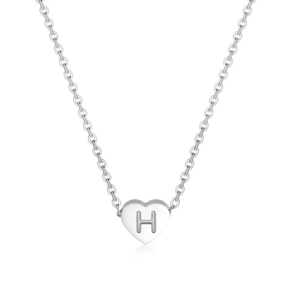 Cute Heart Necklace with Initial Letter - Image 11