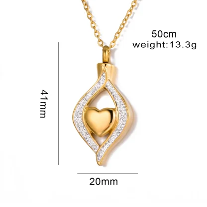 Luxurious Heart Necklace with Teardrop Design - Image 8