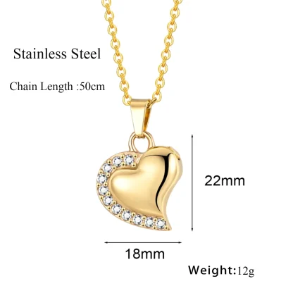Luxury Necklace with Wavy Heart Pendant - Image 4