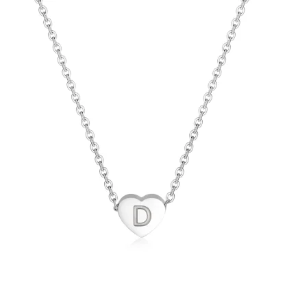 Cute Heart Necklace with Initial Letter - Image 7