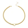 Curb Chain Necklace with Heart Pendant - Image 7